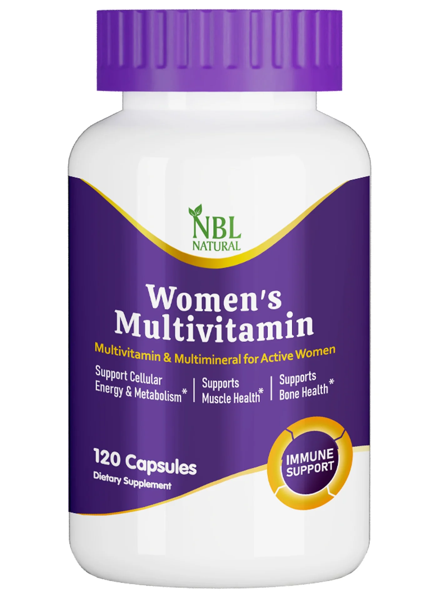 NBL Natural Multivitamin and Multimineral Supplement for Active Women (120 Capsules) wt4mo