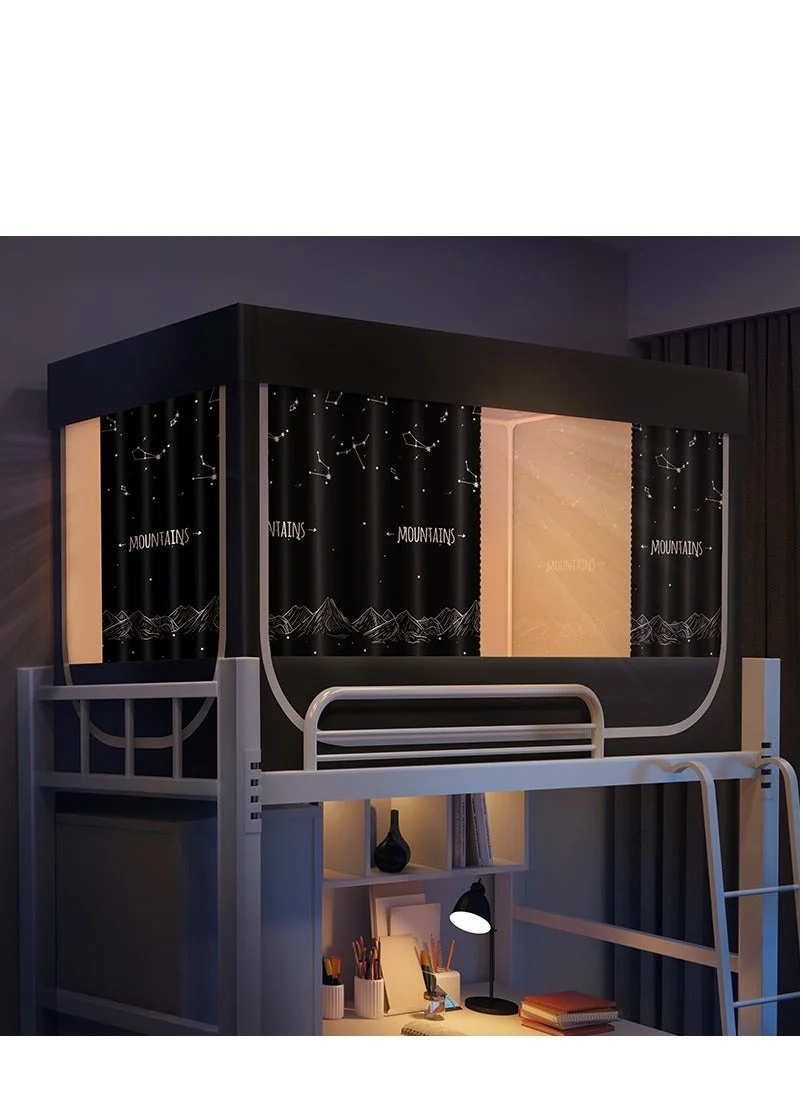 Bluejw Bed Canopy Privacy Tent Curtain (Blackout Shading Cloth, Single Bed Size, 190cm x 90cm) kebgx