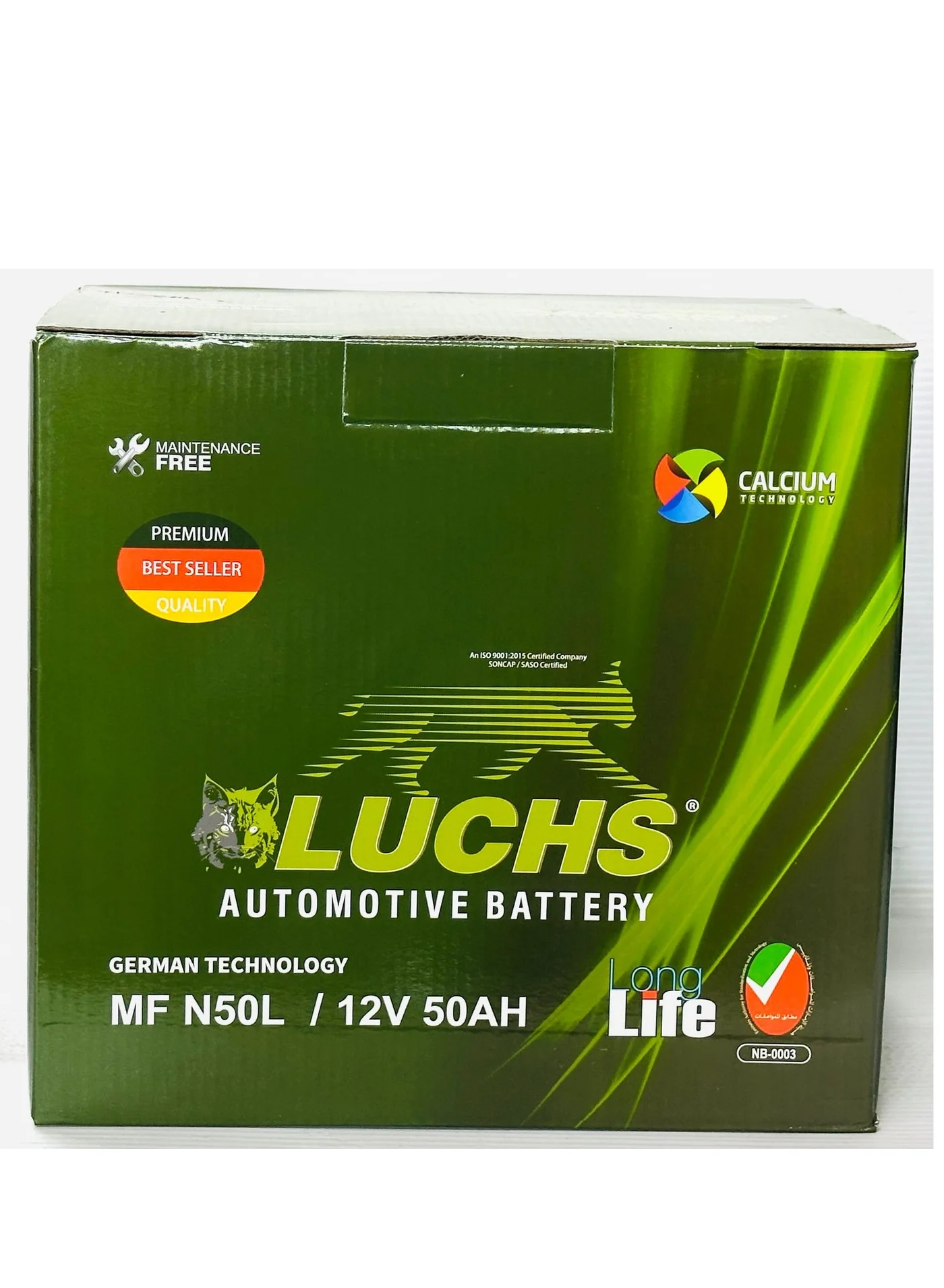 Luchs Automotive Battery 12V 50AH N50L 48D26L-MF Maintenance-Free Lead-Acid Power Source for Passenger Vehicles jq4y1