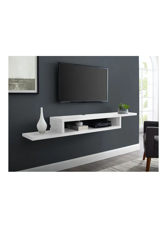 MODERN HOME Modern TV Stand Shelf Unit (White, 110x24x15cm) Premium Wooden Media Console for Living Room ztcbz