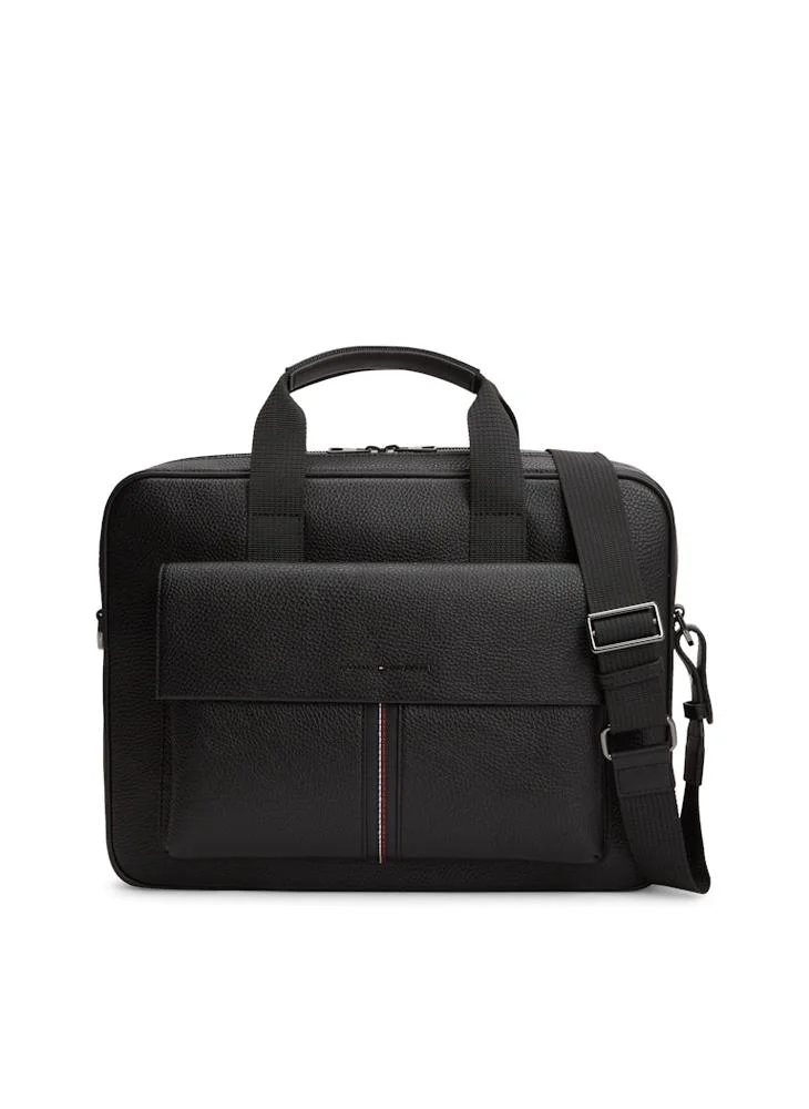Premium Pebble Grain Laptop Bag with Flap Pocket (Professional Business Briefcase for Women, 38 cm x 28 cm) wh54i