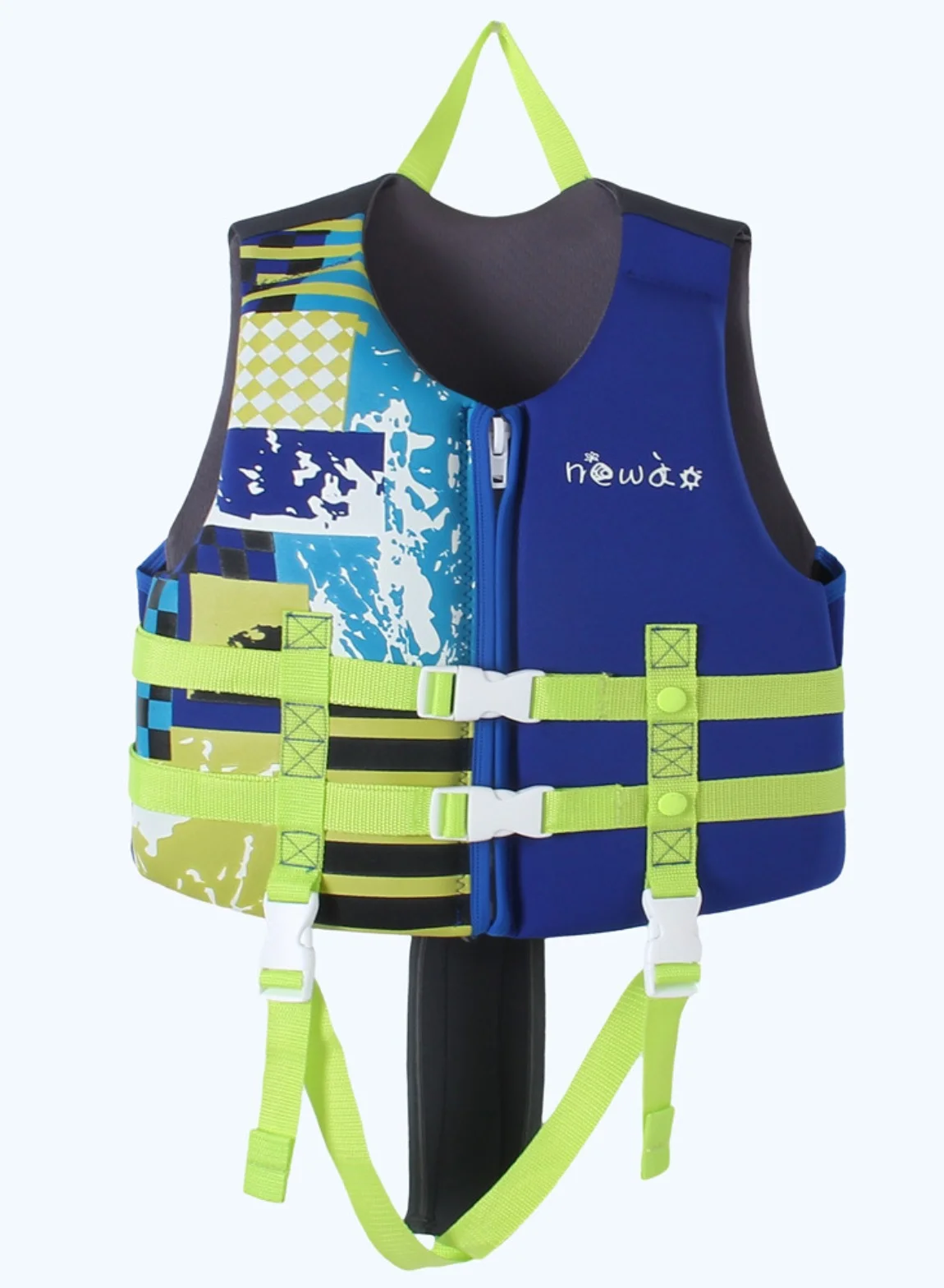Premium Kids Swim Vest Buoyancy Jacket with Safety Strap for Pool and Beach (Blue, 14-36 kg) fb6t9