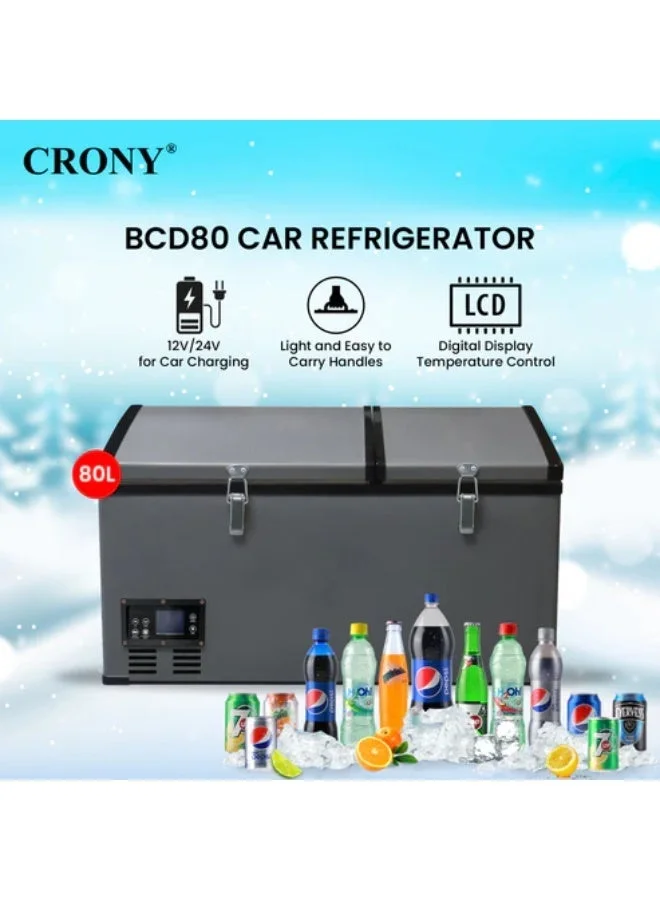 Crony BCD80 Portable Vehicle Refrigerator Freezer Dual Zone LCD Control (80L) ogtf1