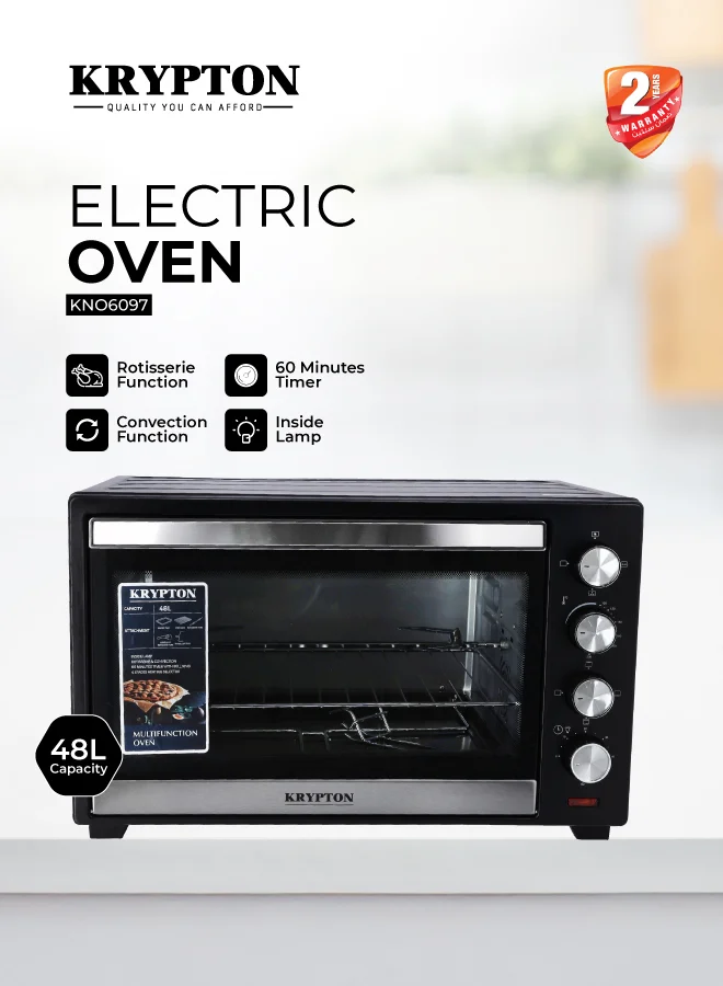 KRYPTON Electric Oven With Rotisserie and Convection 2000W (Black, 48 L) z5pur