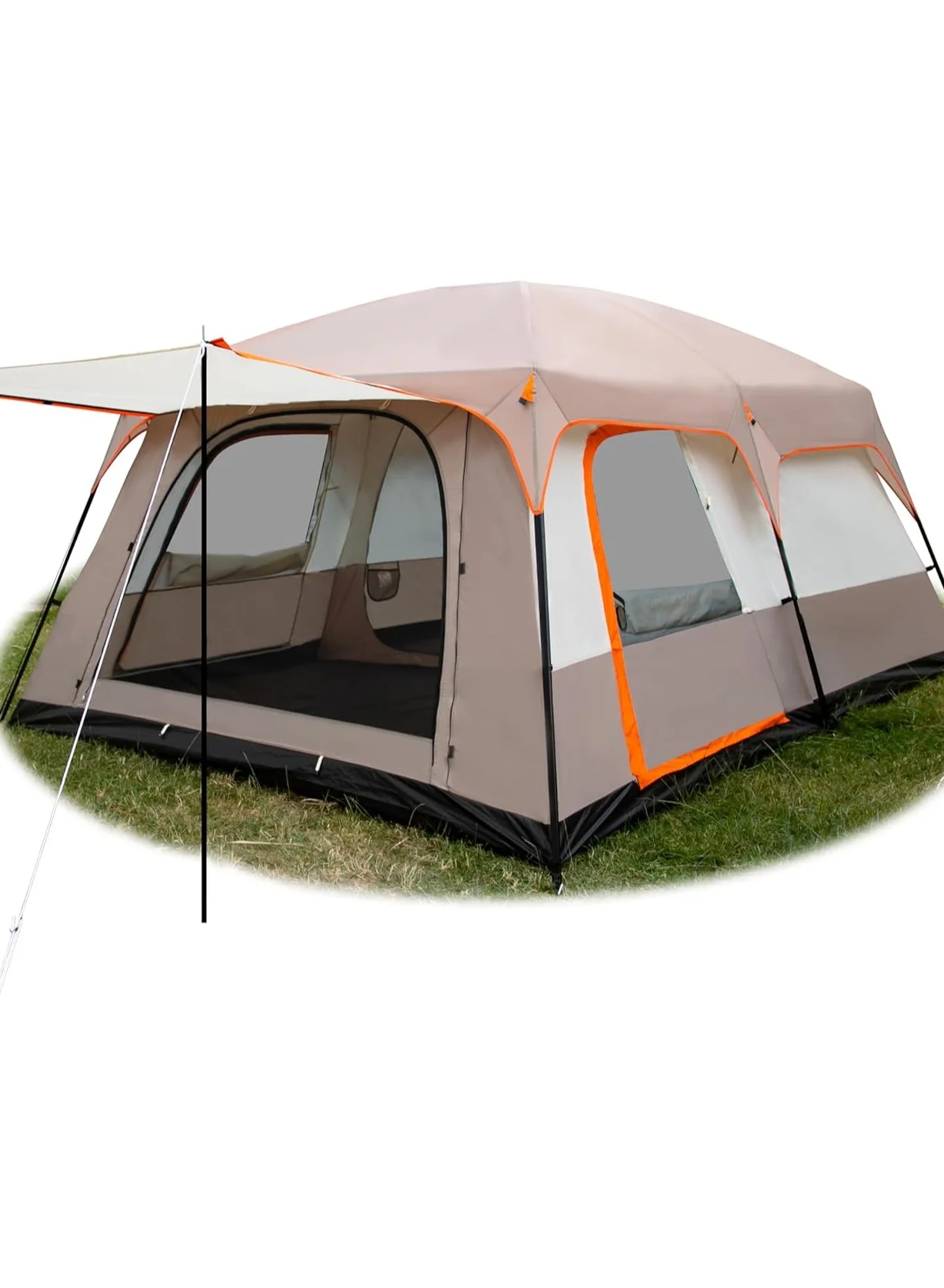 DubaiGallery Premium Multi-Person Camping Tent Two-Bedroom Double-Layer Waterproof Outdoor Shelter (Large, 400cm x 300cm) gr53m
