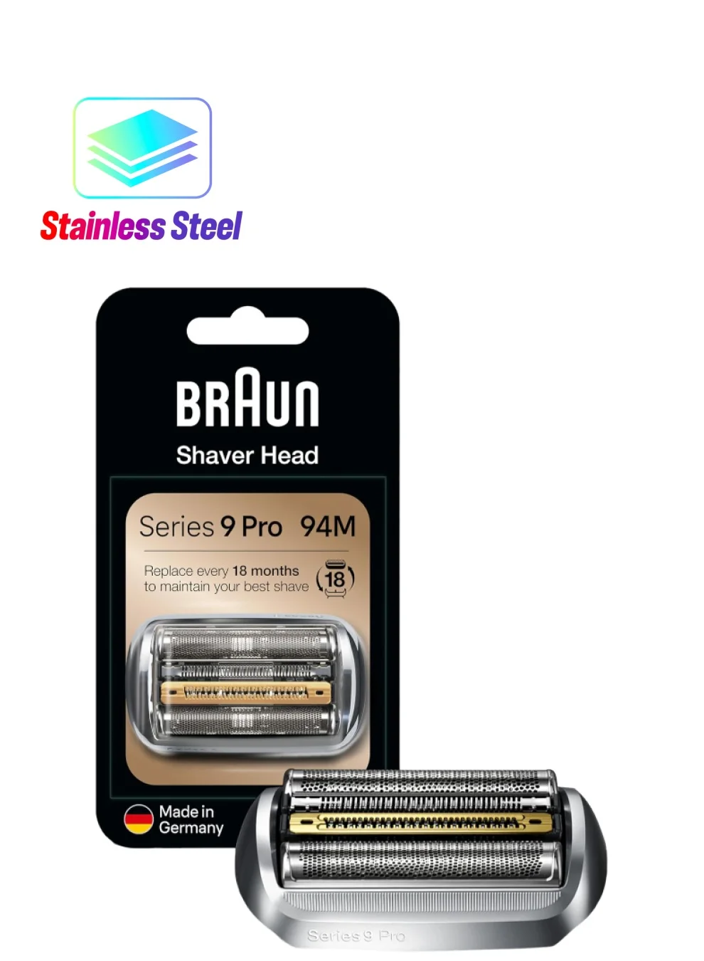 Premium Foil and Cutter Replacement Head for Electric Shavers (Silver, 1 Piece) dsodw
