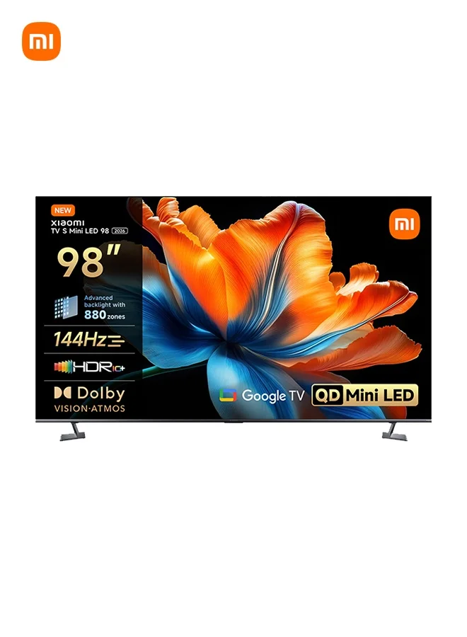 Smart 98-Inch Mini LED 4K UHD Smart TV with Dolby Vision and 144Hz Game Boost (Black, 249 cm) vtqqv