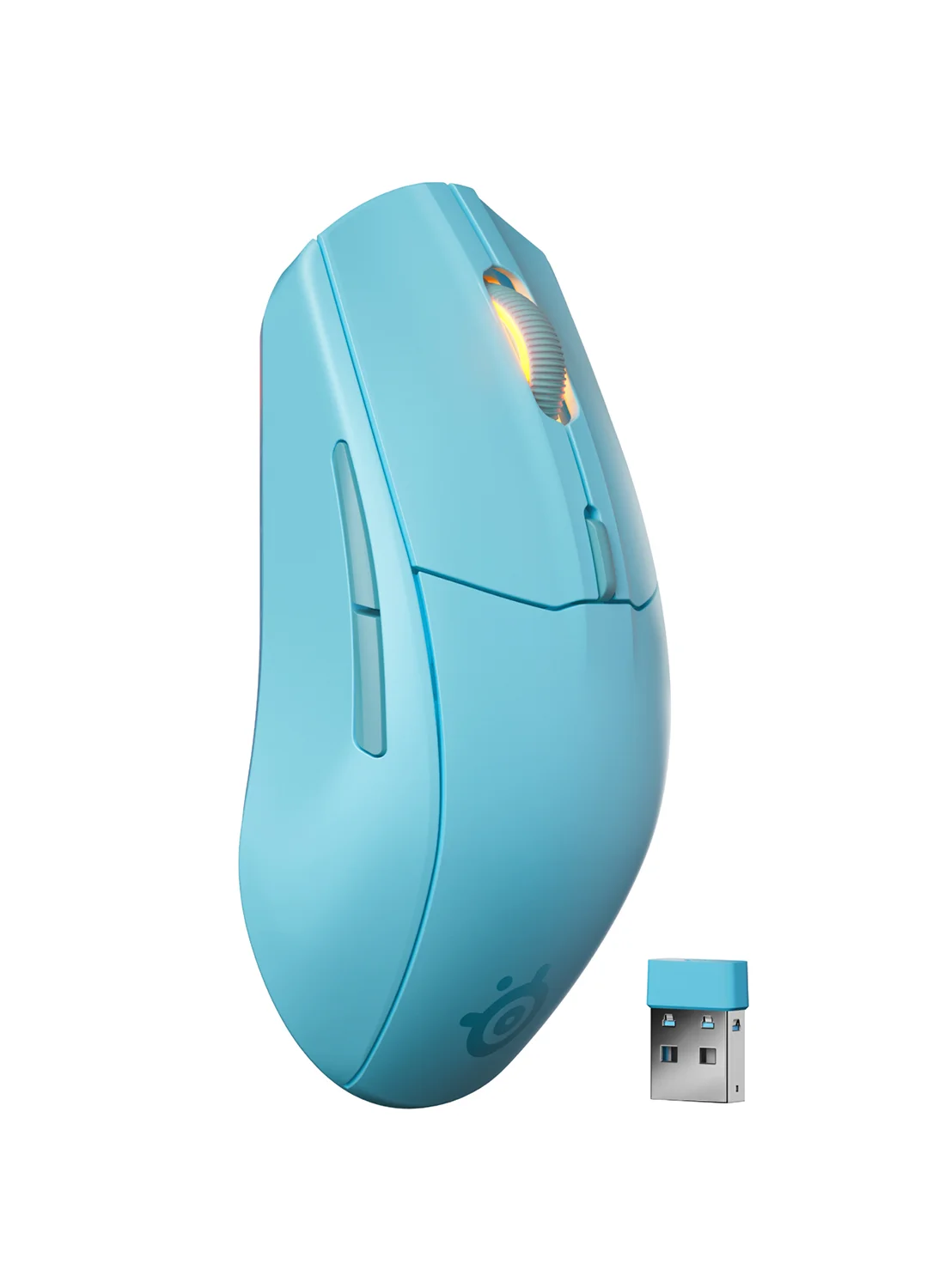 Premium Wireless Gaming Mouse Symmetrical Ergonomic Design with High-Precision Optical Sensor and Dual Connectivity (Aqua, 1 Unit) lnp25