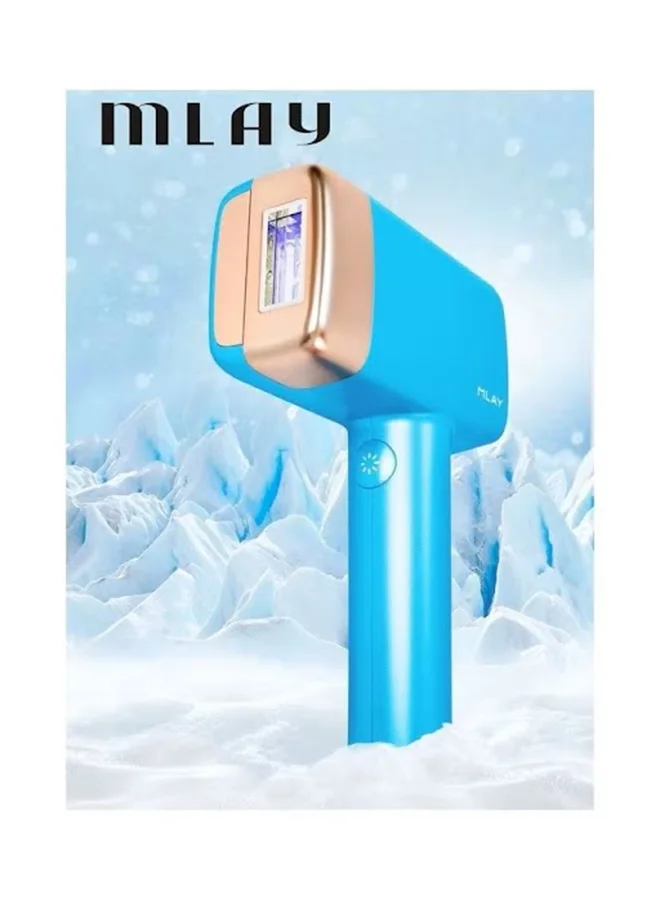 MLAY T14 Laser Hair Removal Device with 3¡æ Cold Compress Technology (5 Levels, 500,000 Pulses, Sky Blue) tgd8e