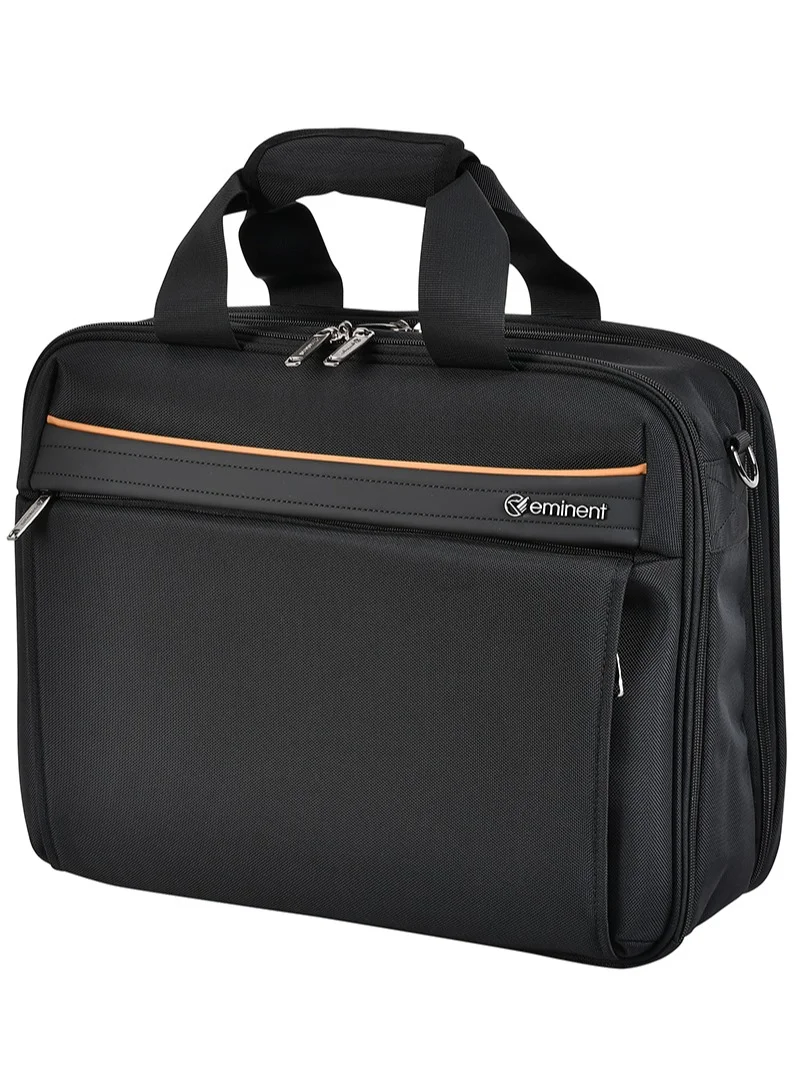 Eminent Premium Polyester Laptop Briefcase 180¡ã Opening Business Shoulder Bag (Black, 17 Inch) eevdt