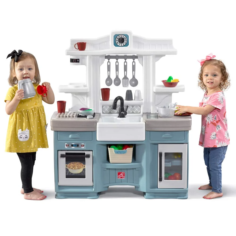 Premium Kids Kitchen Playset Interactive Indoor Outdoor Cooking Station with Lights and Sounds (21 Piece Accessory Set) smb5s
