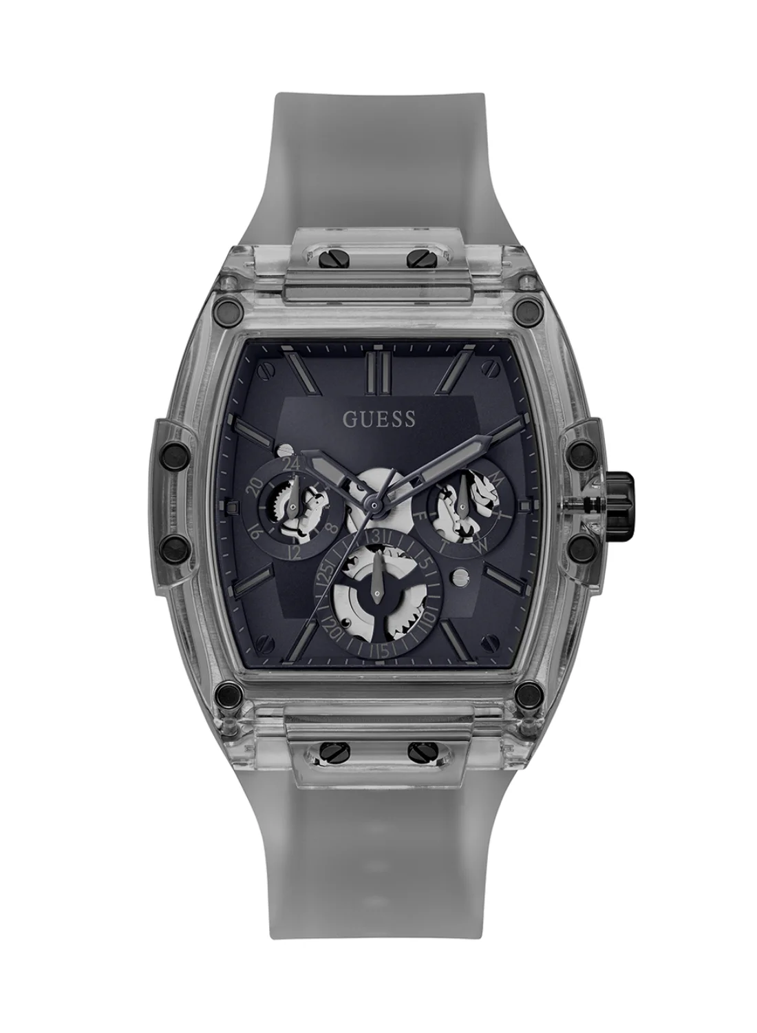 Premium Multi-function Analog Watch for Men (Grey, Silicone Band) le4ag
