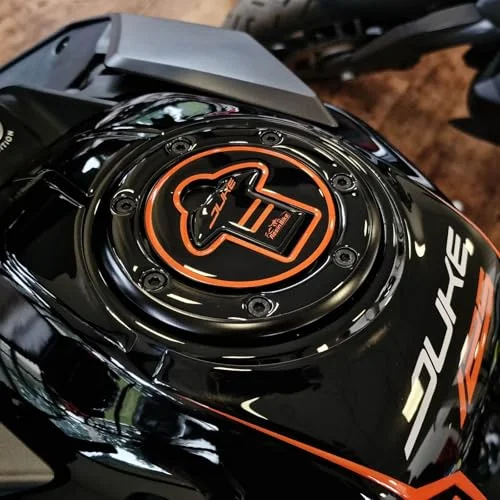 Premium 3D Resin Motorcycle Tank Cap Protector Decal Scratch-Resistant Adhesive Pad (Black, 10 cm) 1c1p1