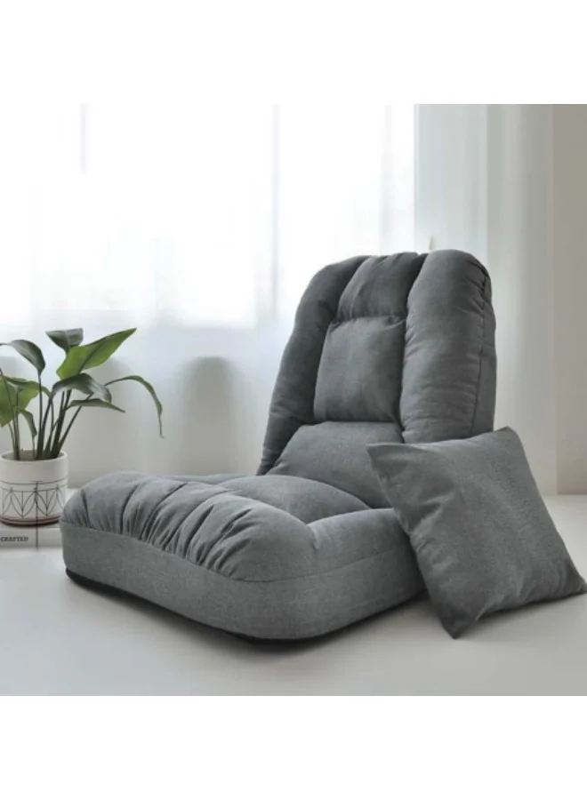 CCOVERY Folding Floor Chair Adjustable Lounge Sofa Bed (Grey, 110 cm) 2y1yp