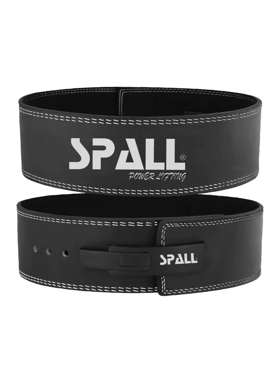 Spall Lever Buckle Leather Weight Lifting Belt Premium Lumbar Support for Men and Women Training Fitness (Black, Medium) xz4bv