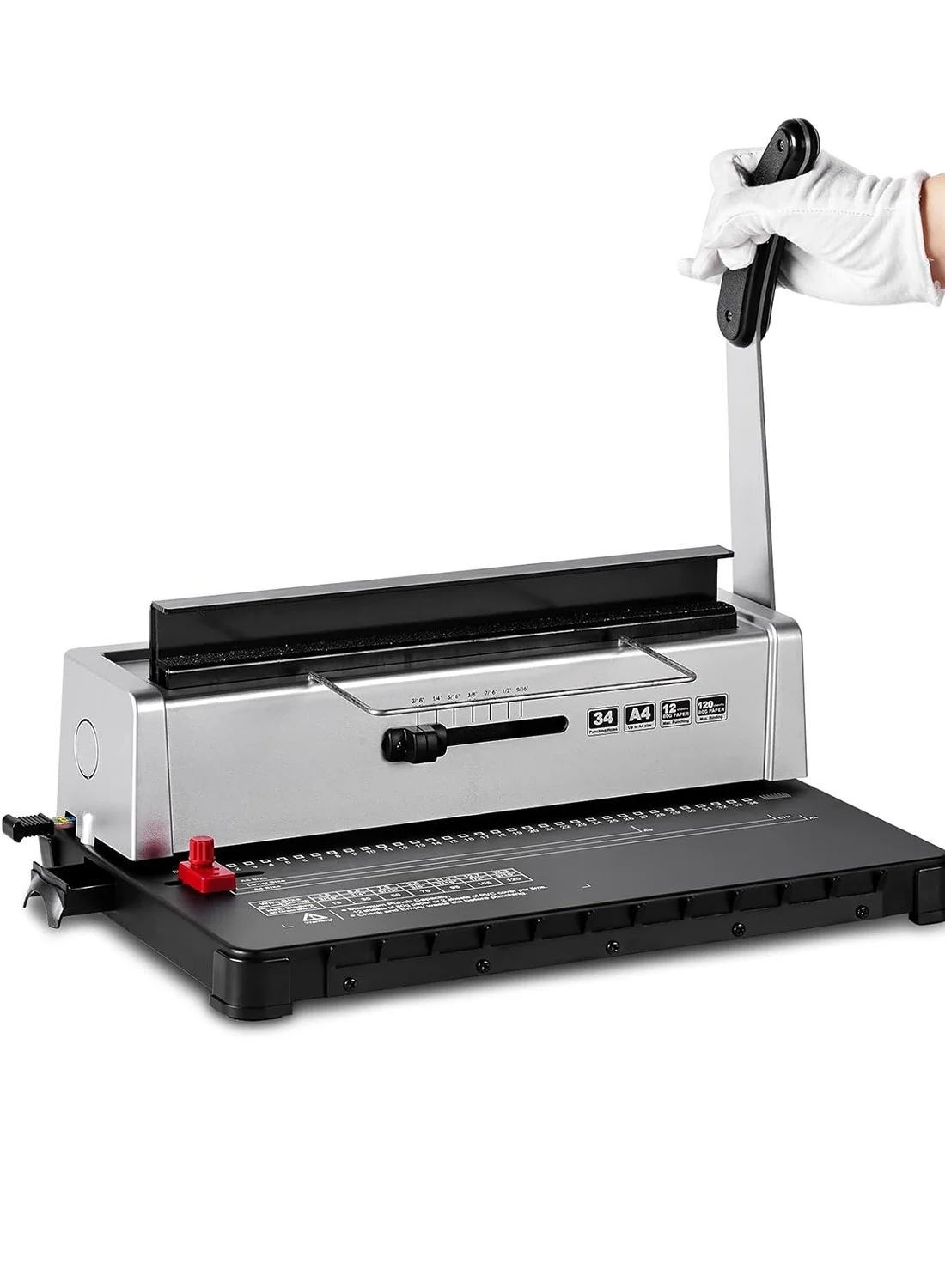 Kidle 34-Hole Heavy-Duty Binding Machine Professional Metal Punching and Coil Pressing Tool for Office Documents and Calendars ee4ds