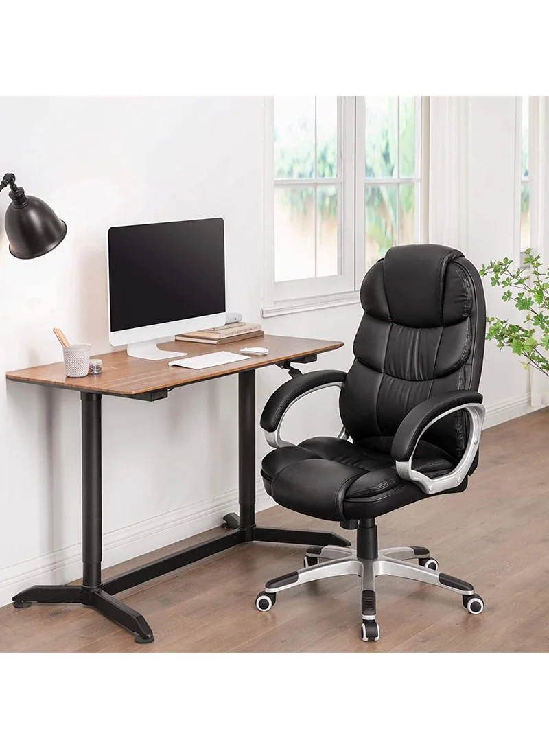 Premium Ergonomic High Back Office Chair with Lumbar Support and Adjustable Height (Black, Standard Size) 43n6h