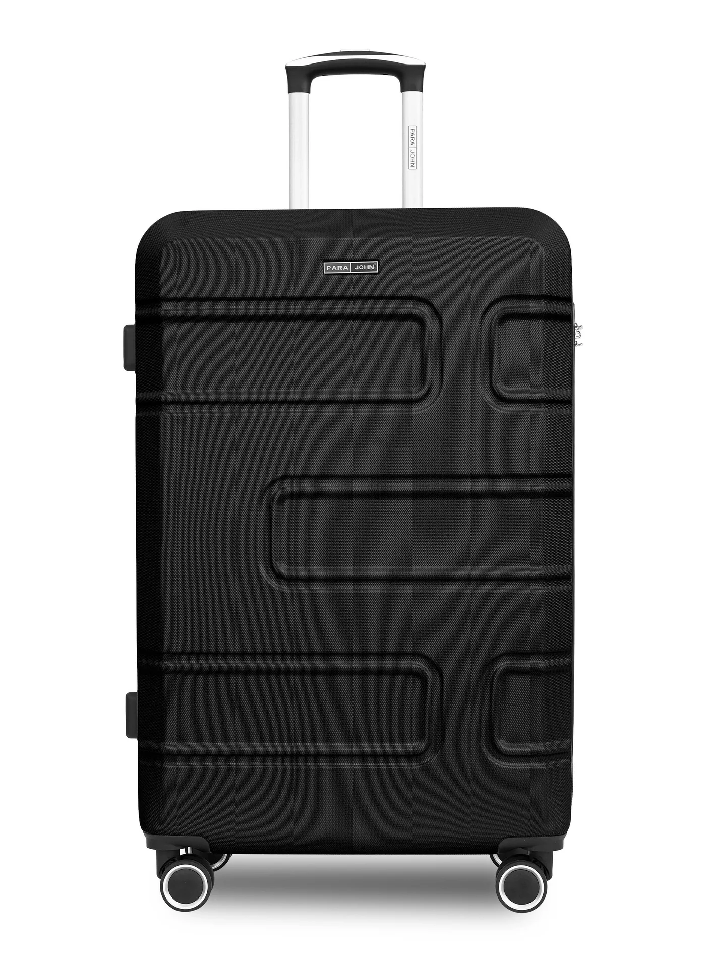 PARAJOHN Lightweight ABS Hardshell Spinner Luggage Trolley (Black, 20 Inch) Cabin Size Travel Suitcase with 8 Smooth Wheels dibn1