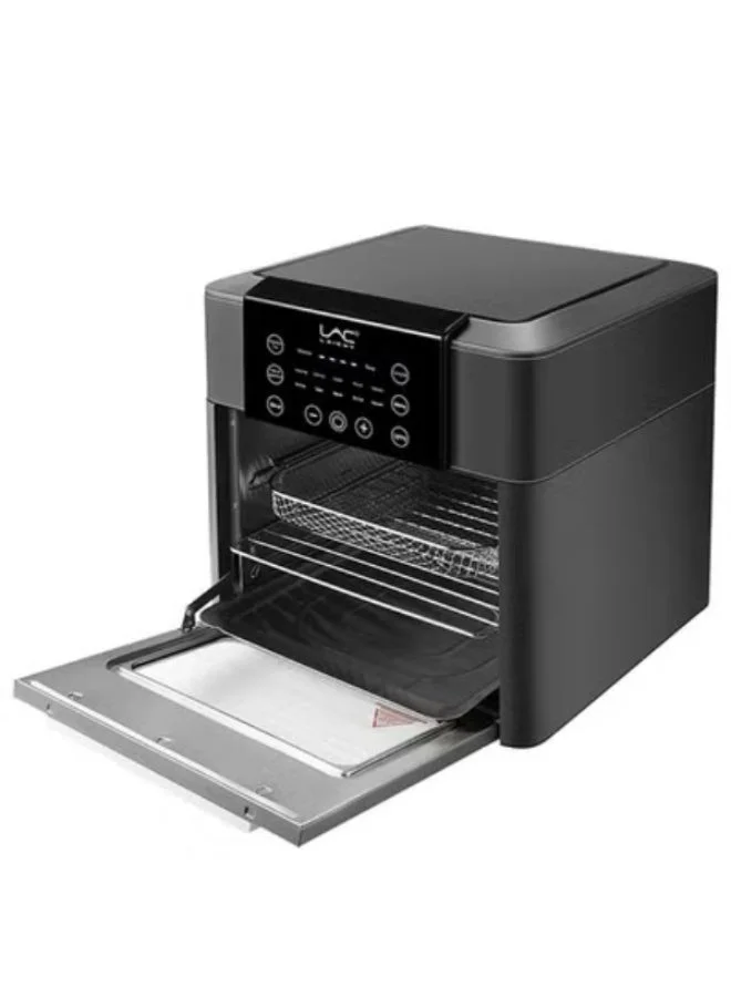 LAC LAICHY Large Capacity Air Fryer 360¡ã Turbo Airflow Technology with 10 Presets and Stainless Steel Finish (Black, 13.8 L) 3ijqt