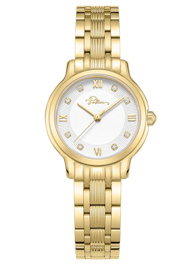 POLICE Women Charm Two-Tone Analog Watch with Silver Dial and 316L Stainless Steel Bracelet (27mm) p7cty