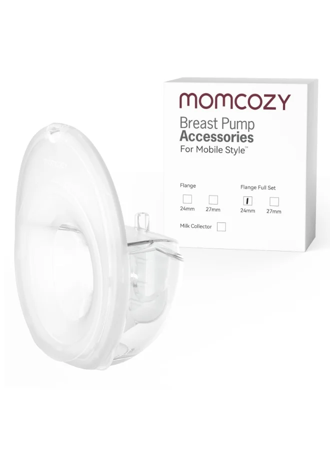 Premium Breast Pump Collector Cup Replacement Set for Portable Mobile Pumps (DoubleFit Flange, 1 Set) b17uk