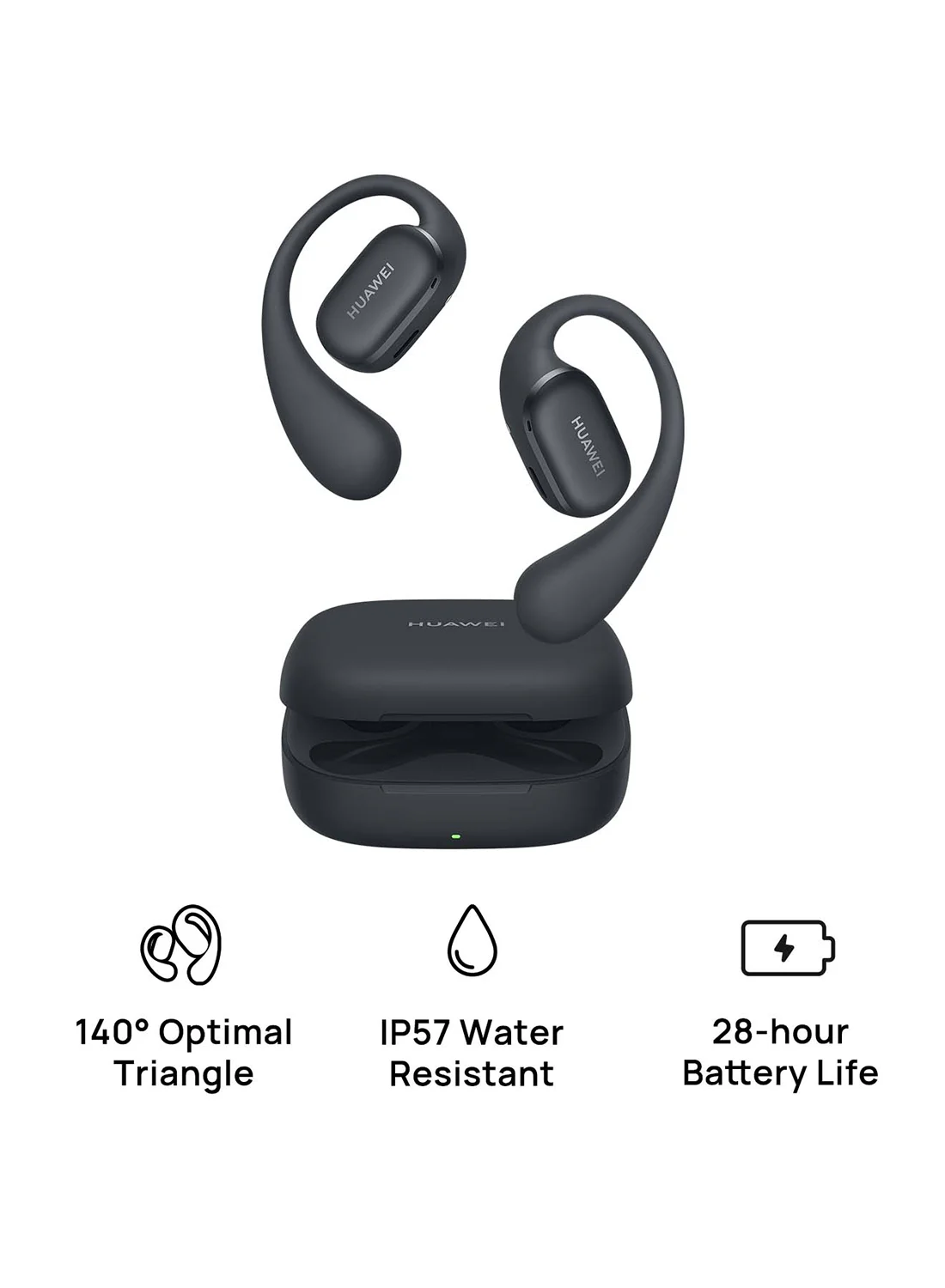 Smart Open-Ear Wireless Earbuds Premium Bluetooth Sports Headphones (Black, One Size) 22cgq