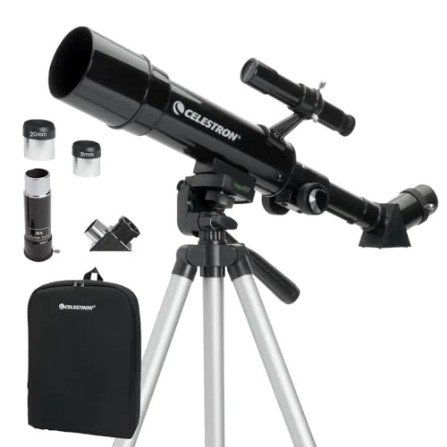 Premium Portable Travel Telescope 50mm Aperture Compact Optical Instrument for Beginners and Outdoor Stargazing (Black) bpl44