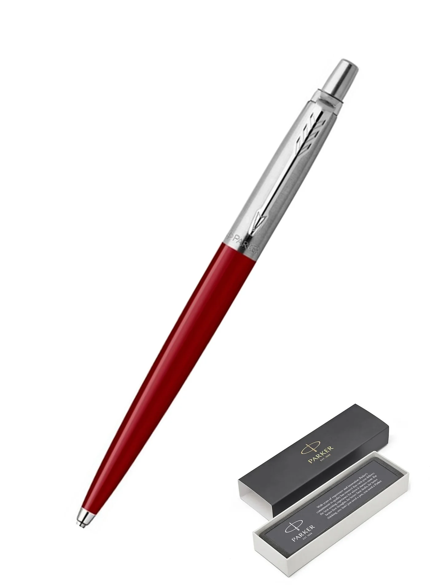 Premium Ballpoint Pen Retractable Writing Instrument with Smooth Blue Ink (Red Barrel, 1-Piece) ogpih