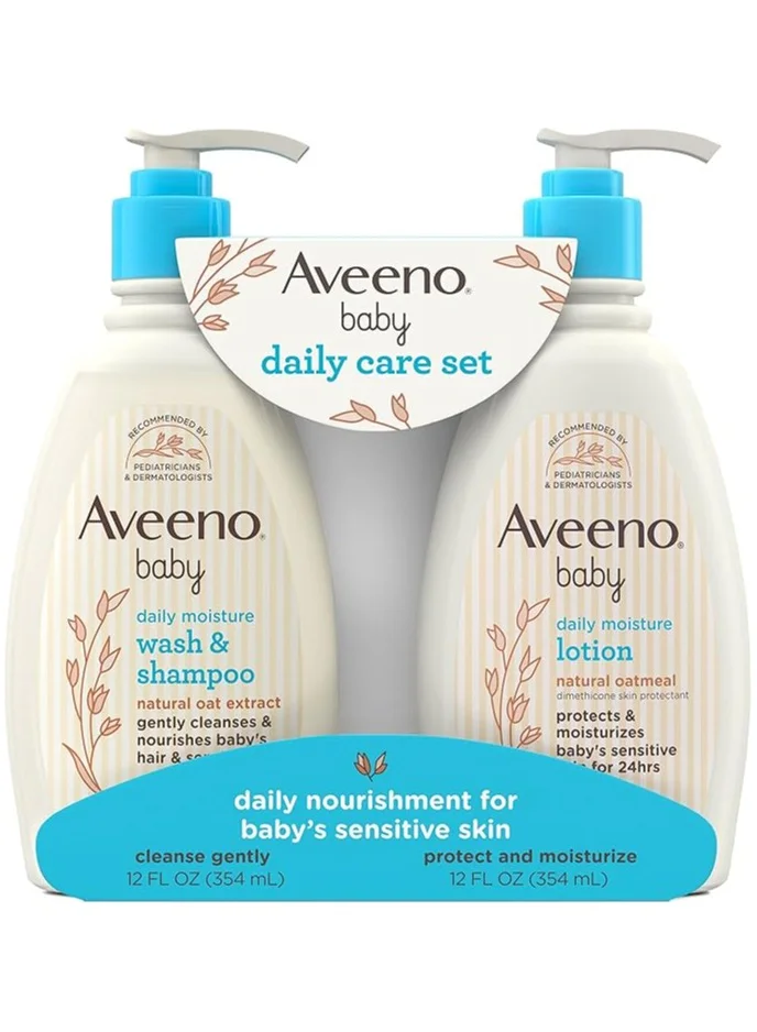 Baby Daily Care Set Gentle Wash Shampoo and Moisturizing Lotion (354 mL) dhcy9