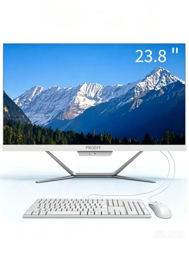 PROEFF All-In-One Desktop PC 23.8 Inch Full HD Display (16GB RAM, 256GB SSD, Windows 10 Pro, English/Arabic Keyboard) White u6kyd