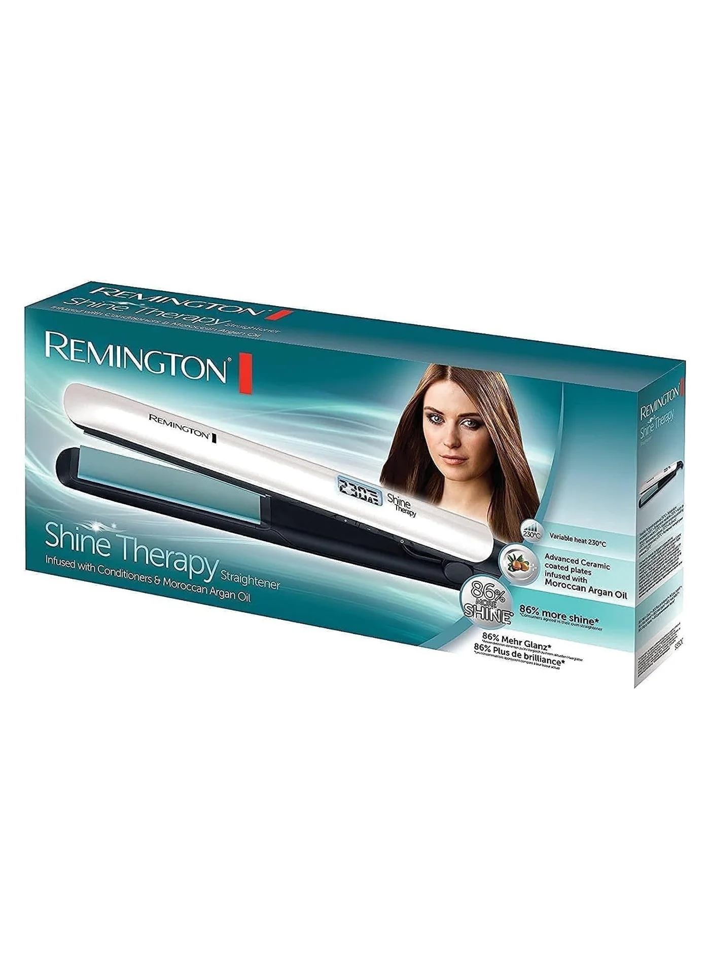 Premium Advanced Ceramic Hair Straightener with Moroccan Oil Infusion for Smooth Styling (Professional Grade, 1 Unit) 80k78
