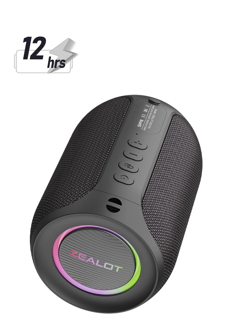 Premium Portable Bluetooth Speaker 30W Wireless Subwoofer with Booming Bass and Dual Pairing for Outdoor and Home Use (Black) 6om57
