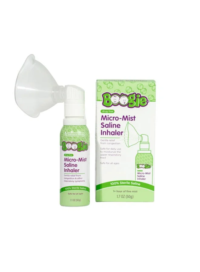 Boogie Micro-Mist Saline Nasal Spray for Kids and Infants (Gentle Congestion Relief, Unscented, 50 mL) 2il8p