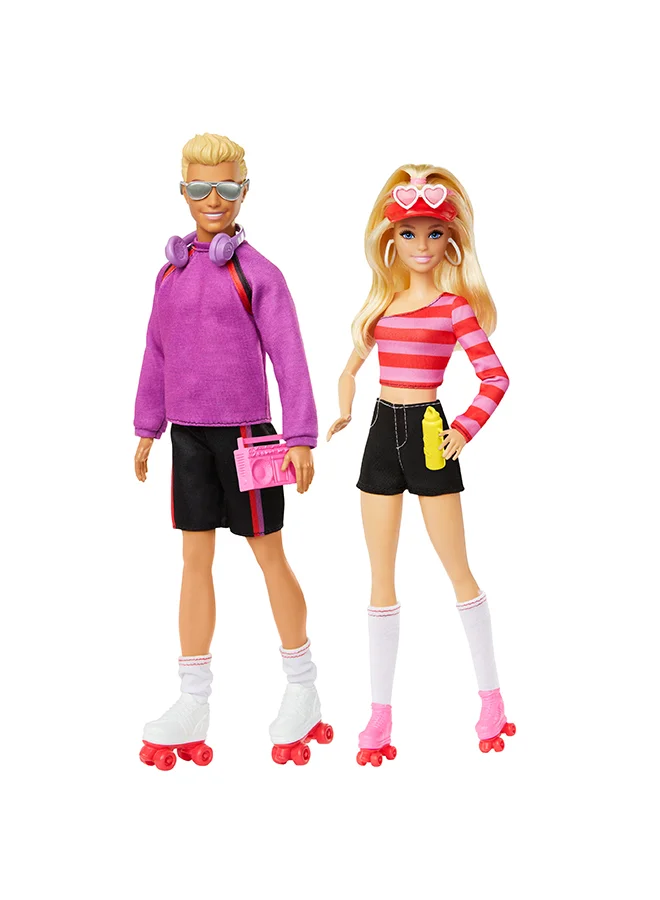 Fashion Doll Roller-Skating Duo Set with 6 Accessories (2 Dolls, 65th Anniversary Edition) kkz5y