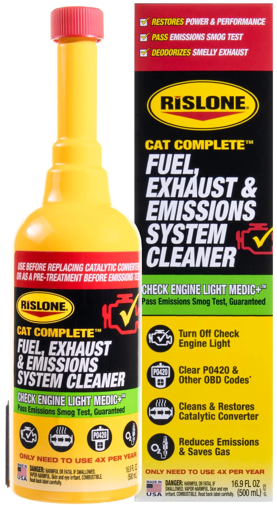 Rislone Cat Complete Fuel and Emissions System Cleaner (Premium Formula, 500 mL) 3xyt0