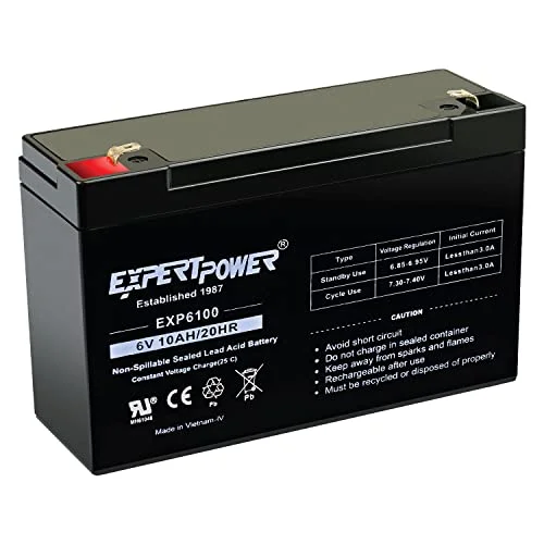 ExpertPower 6V 10Ah Sealed Lead Acid SLA Battery with F1 Terminal (10Ah) m8ck1