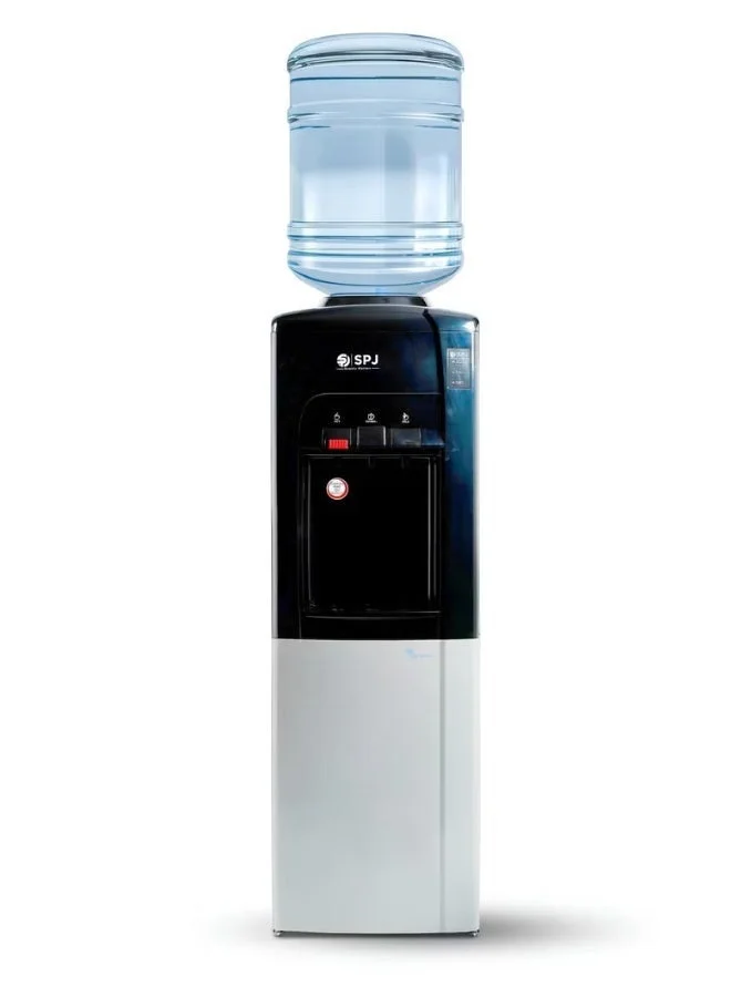 SPJ Floor Standing Water Dispenser with Cabinet, Hot Cold Normal, Stainless Steel Tank, Child Lock (Silver, 16L) 7yevy