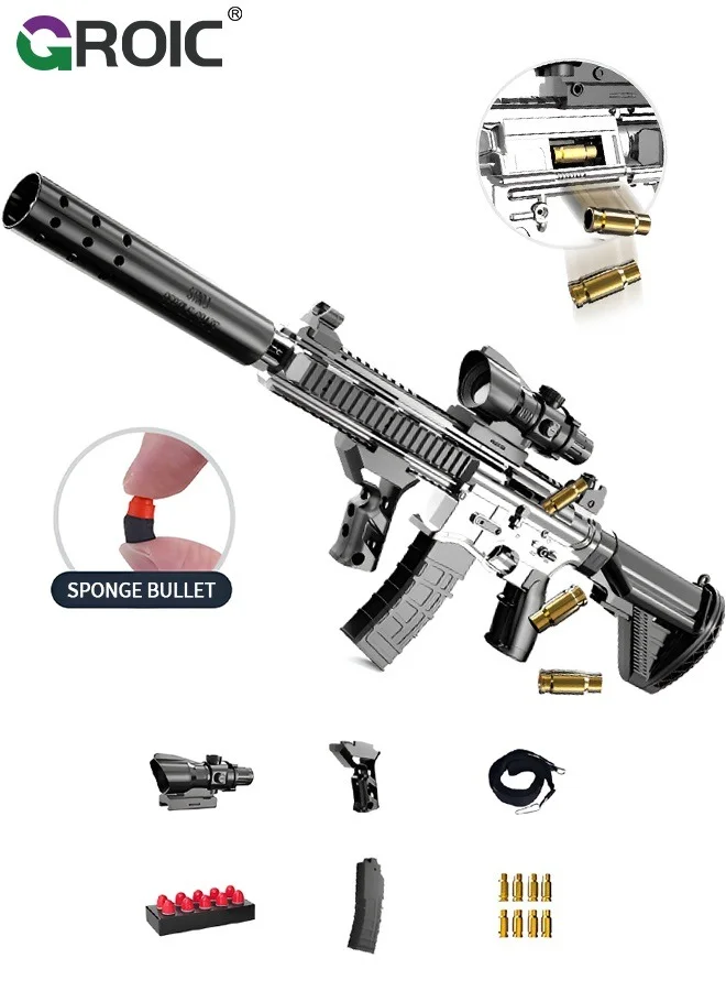 GROIC M416 Toy Blaster Set with Soft Foam Darts and DIY Accessories (Premium ABS Plastic, Kids Shooting Games) njynt