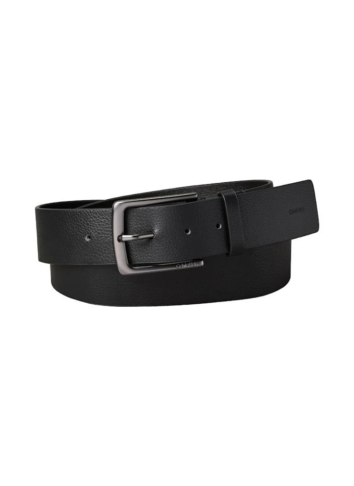 Premium Pebble Grain Leather Belt for Men (Black, 110 cm) celjq