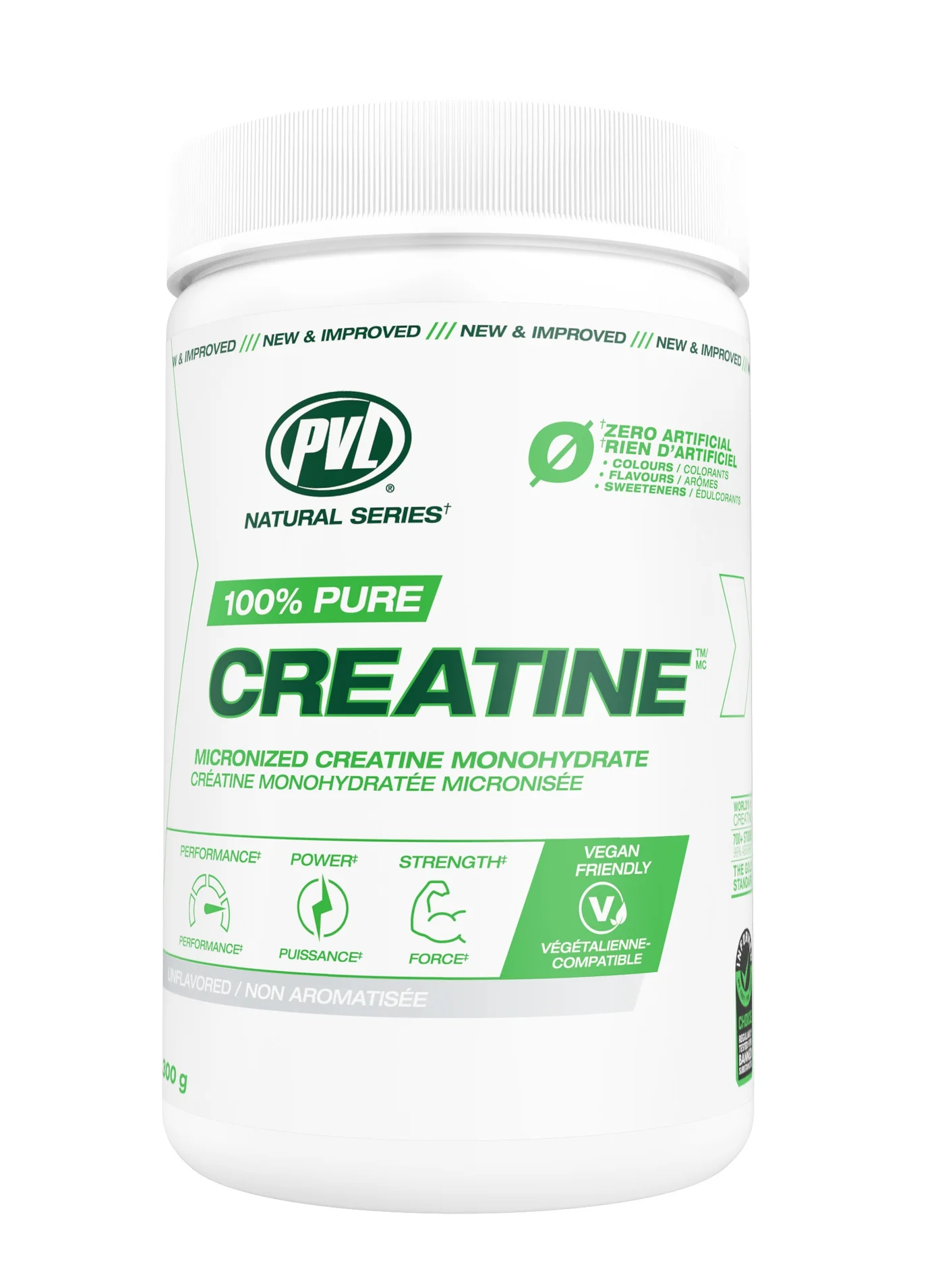 PVL Natural Series Pure Creatine Monohydrate Powder (Unflavoured, 300g) 4lxtn