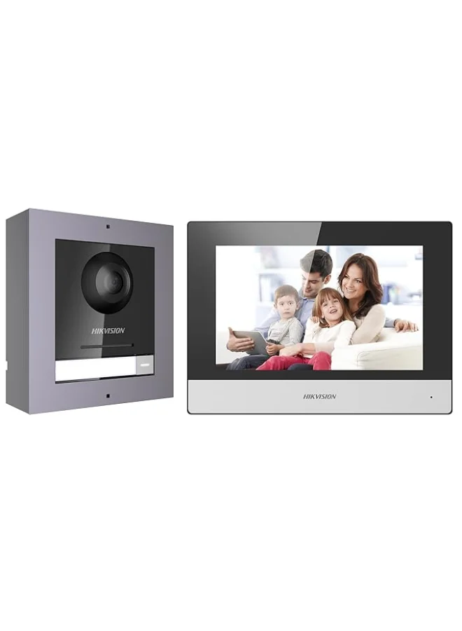 Premium IP Video Intercom System with 7-inch Touchscreen Monitor and 2MP Outdoor Door Station (Black, 1 Kit) s5ahg