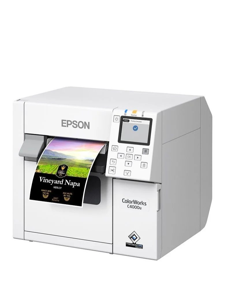 Professional Inkjet Color Label Printer High-Resolution 1200 DPI Desktop Labeling System with Cutter and Software (White) 1vvm9