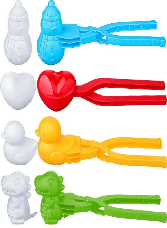 Civaner Snowball Maker Kit 4-Piece Winter Outdoor Activity Set (Dinosaur, Heart, Duck, Snowman) miwjx