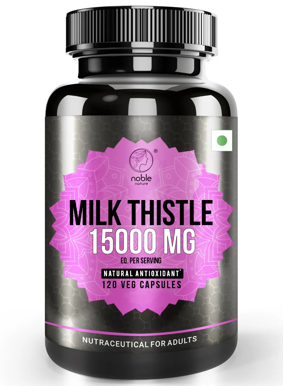 Noble Nature Milk Thistle Extract 15000mg Silymarin Supplement (120 Capsules) b8x07