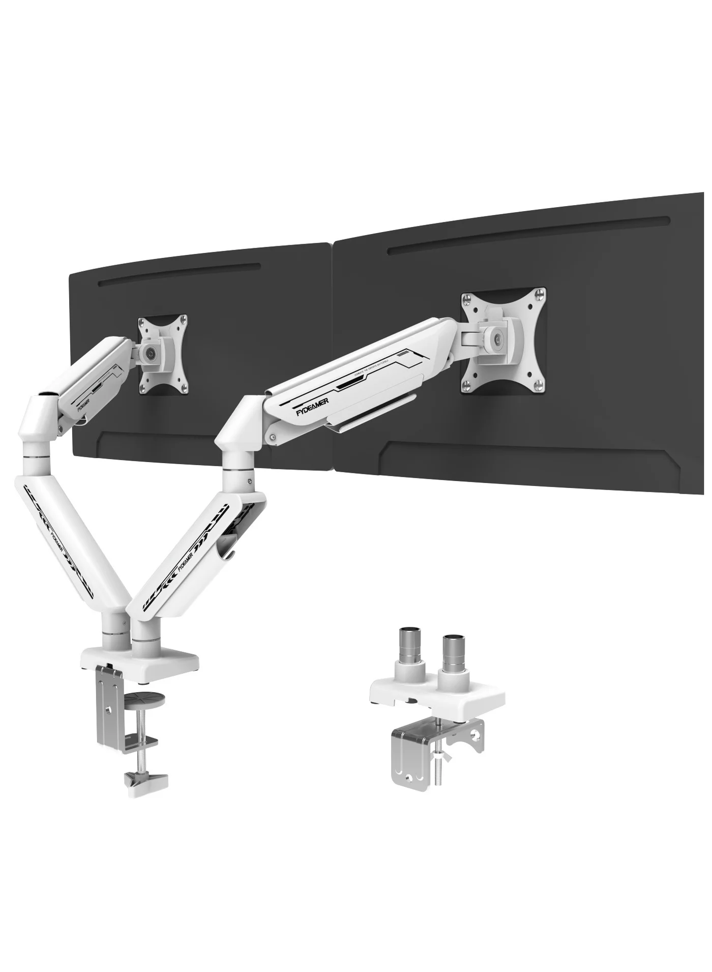 Premium Dual Monitor Arm Gas Spring Desk Mount for 17-35 inch Displays VESA 75x75/100x100 Adjustable Heavy-Duty Stand (Black, 11kg Capacity) jkgws