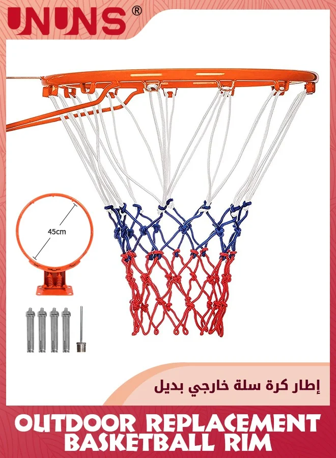 UNUNS Heavy Duty Basketball Net Replacement (All-Weather Polyester, 12 Loops, 45 cm) for Standard Indoor Outdoor Basketball Hoops ijpgw