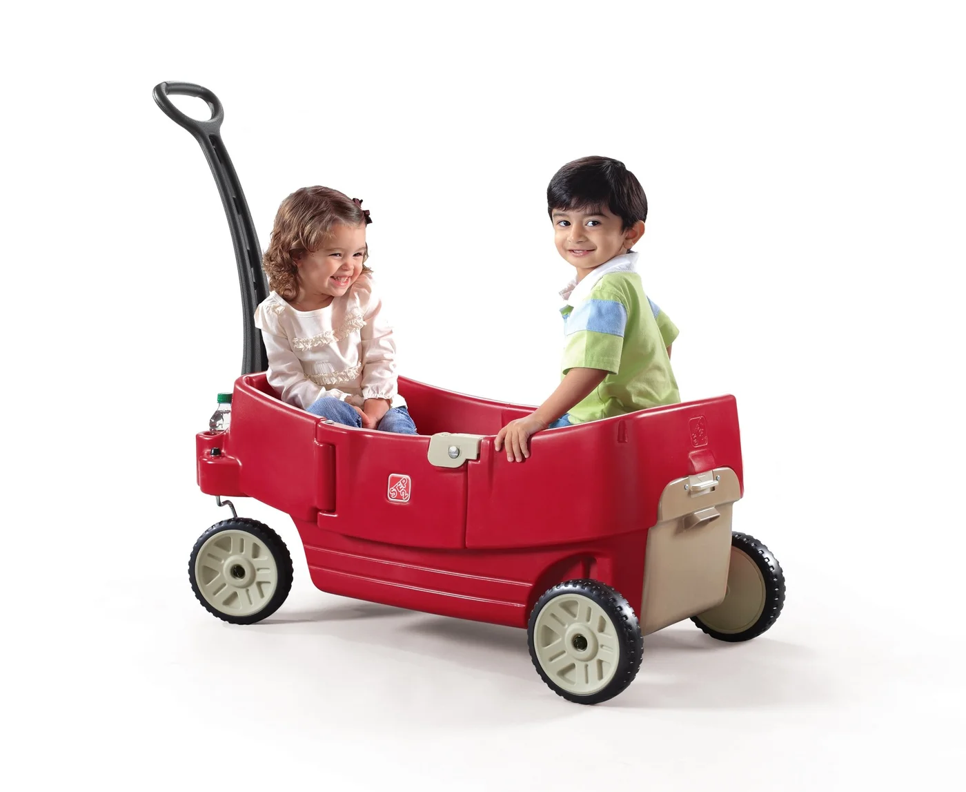 Premium All-Terrain Kids Pull Wagon Durable Outdoor Utility Cart (Red, 100 cm) at3rf