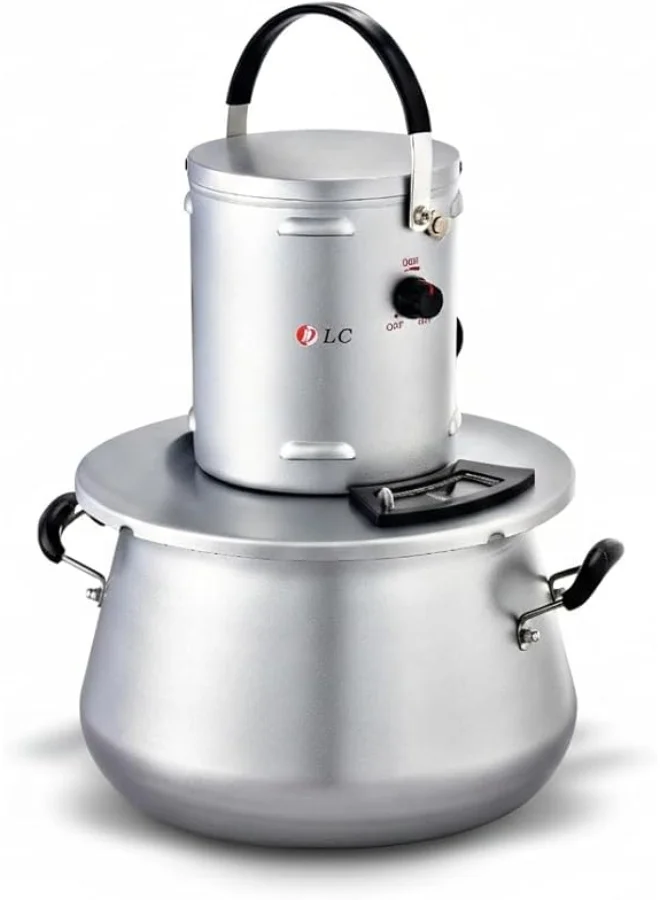 D L C Electric Harees Jareesh and Al-Aseed Maker Machine with Stainless Steel Stirring Paddle (Silver, 10 Litre) u12ix