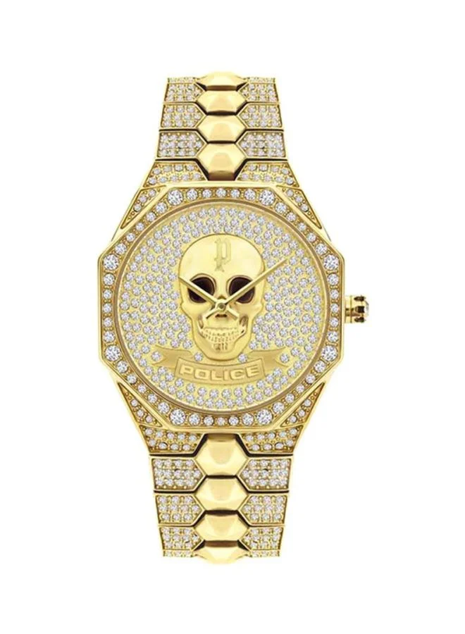 Montaria Octagon Stainless Steel Analog Wrist Watch for Women (Gold, 35 mm) 8vdp8