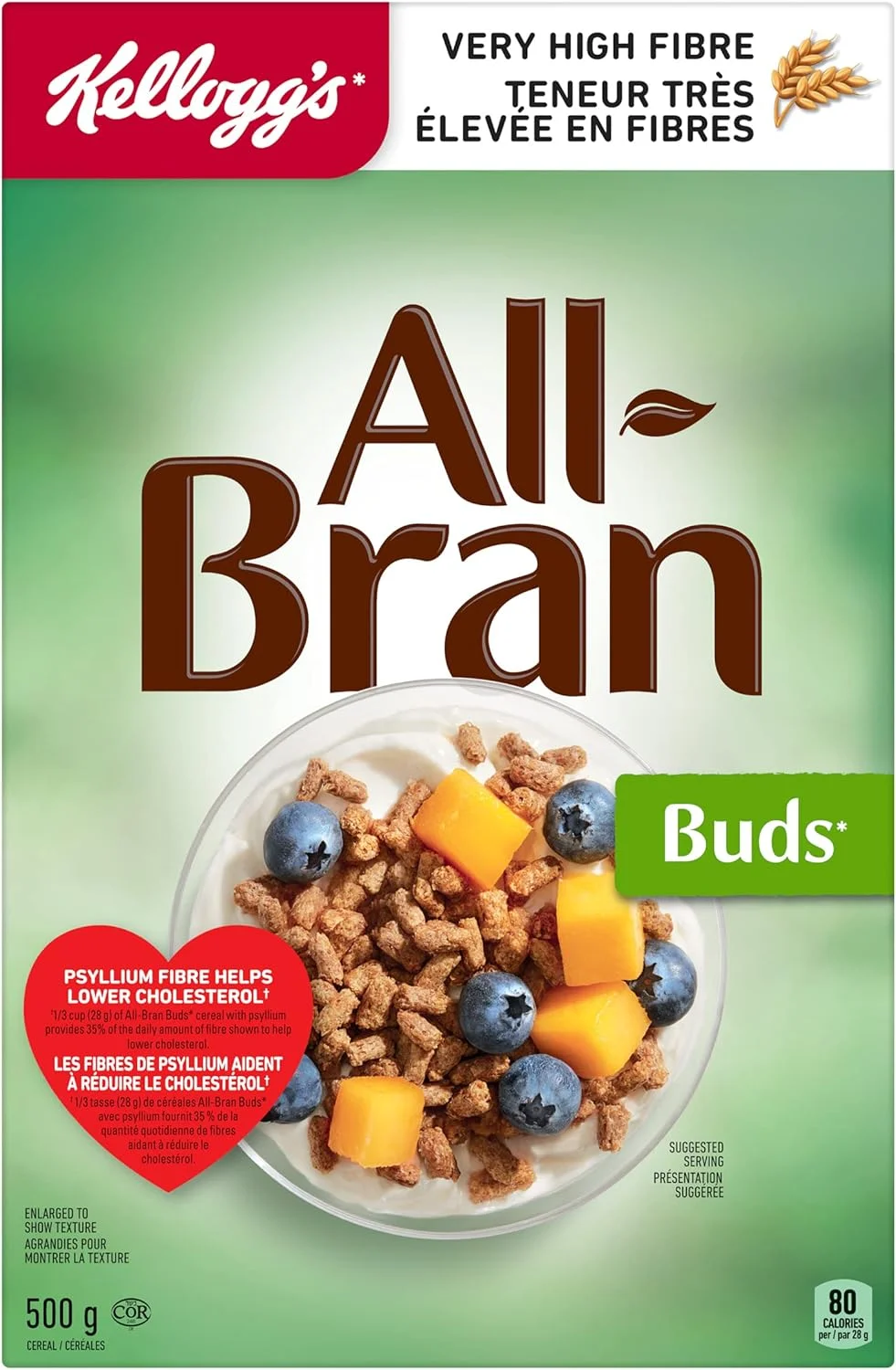 All Bran Buds High Fiber Breakfast Cereal (500g) f2glg